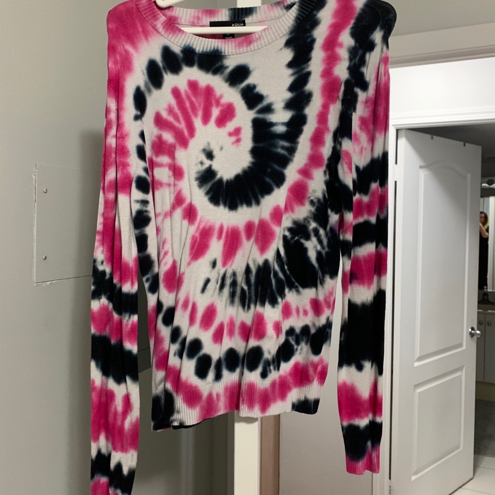 Aqua Tie Dye Sweater - Size Small